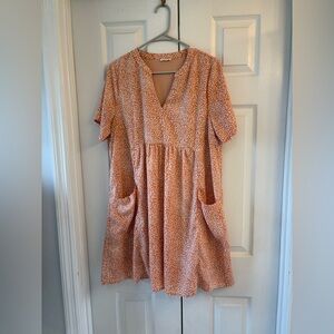 JODIFL Orange Floral Kids Dress